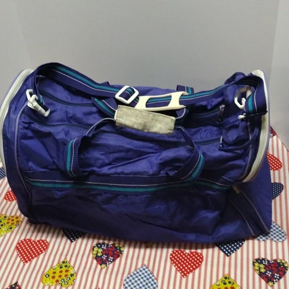 Purple Travel Gym Bag with Shoulder Strap - Picture 3 of 13